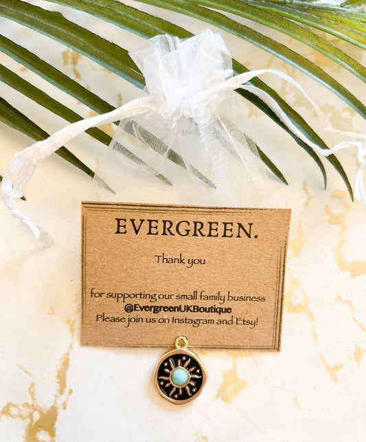 Celestial Turquoise Sun / Solar Pendant / Charm - Variety Of Chains Available!