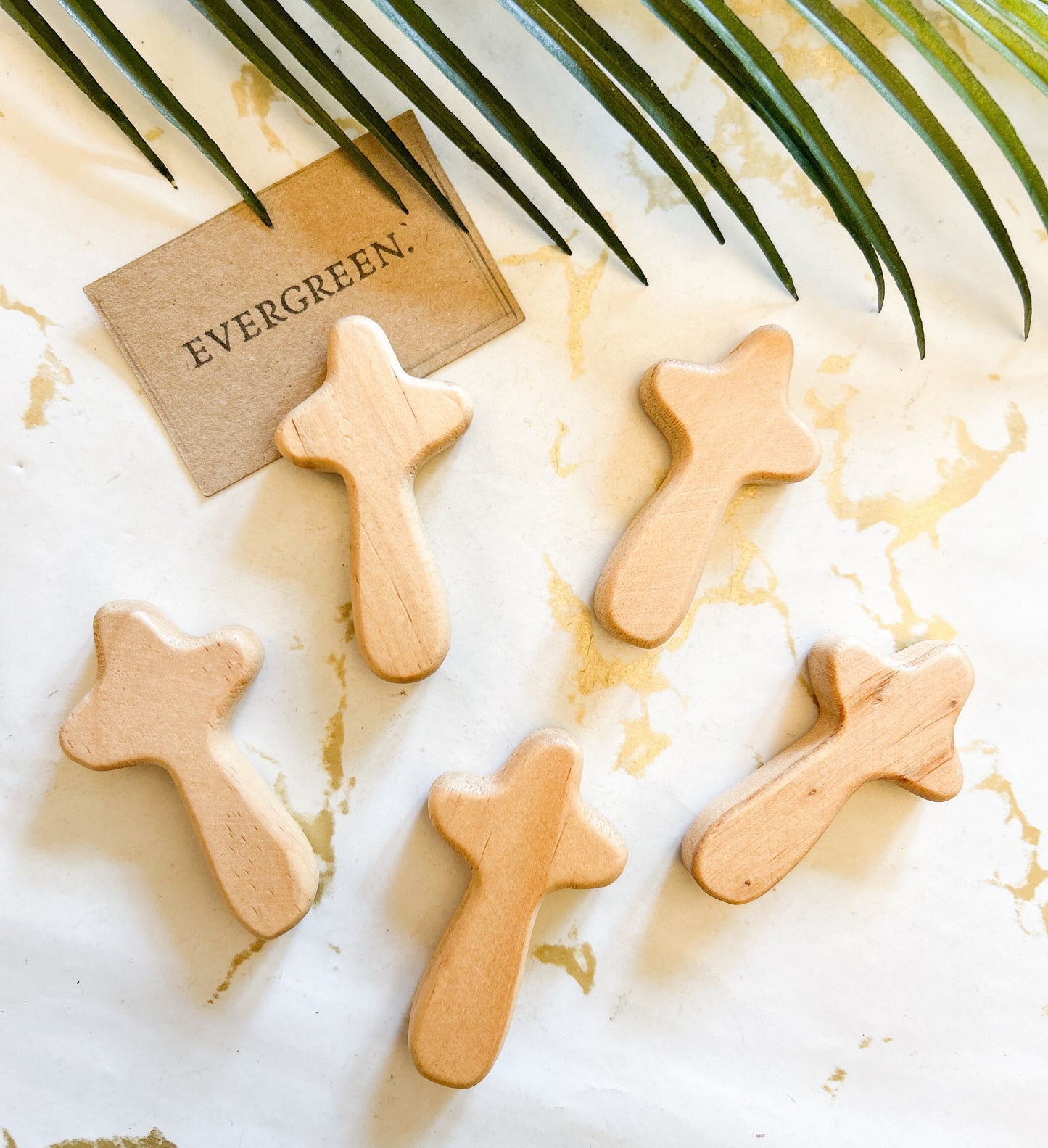 Wooden Pocket Cross - Faith / Religion / Prayer / Stress / Anxiety / Peace / Love / Hope / Protection