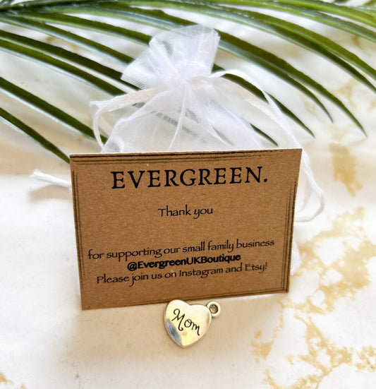 Silver Family Love Heart Pendant- Mom, Dad, Sister, Brother, Aunt, Uncle, Grandma, Grandpa