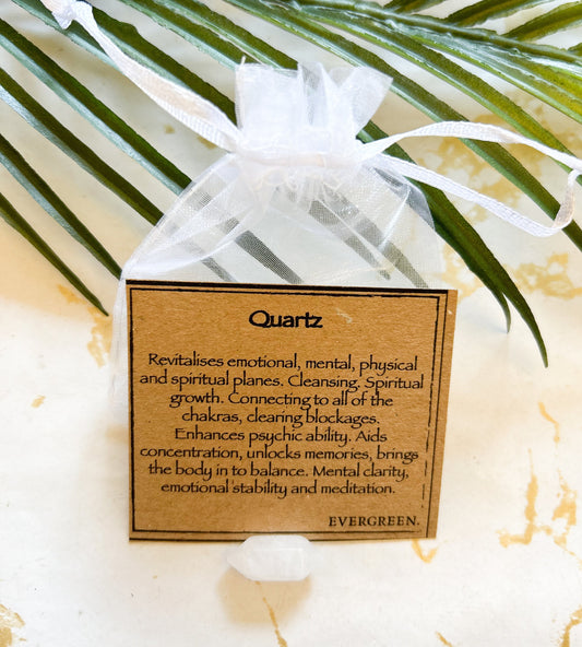 Quartz Doubled Ended Crystal Point - Cleansing, Concentration & Growth