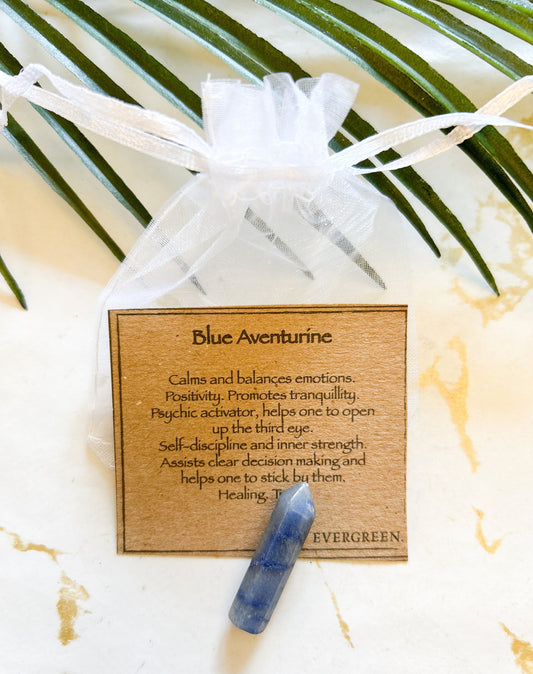 Blue Aventurine Crystal Point - Positivity, Tranquility & Healing