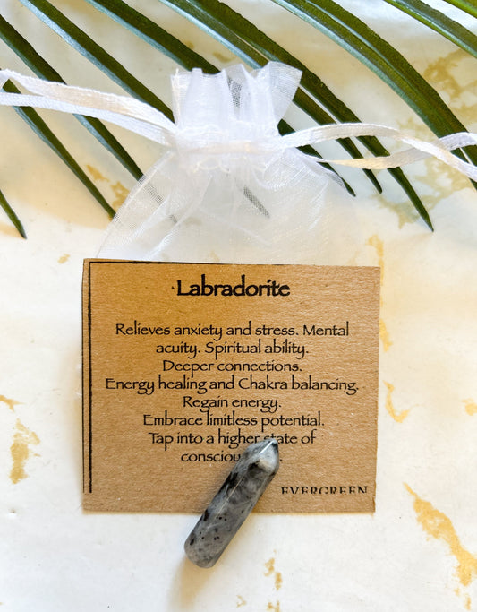 Black Labradorite Crystal Point - Stress & Anxiety Relief