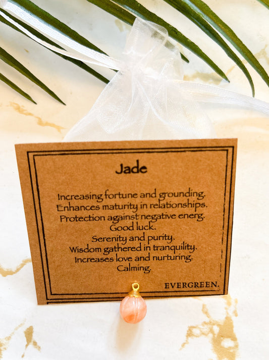 Jade Crystal Pumpkin Pendant - Fortune, Grounding & Protection