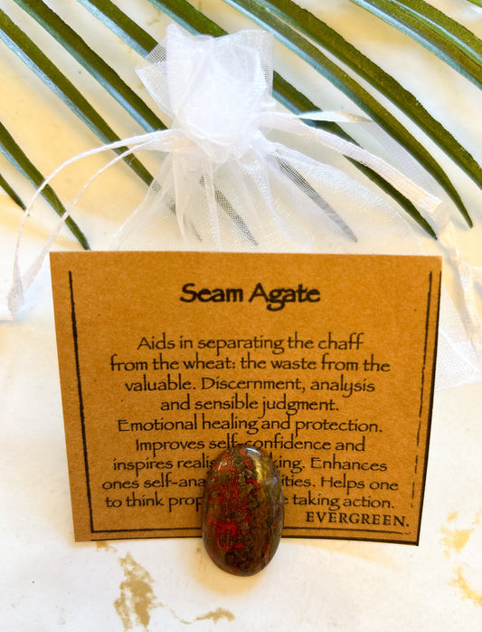 Seam Agate Crystal Cabochon - Healing, Protection & Realistic Thinking