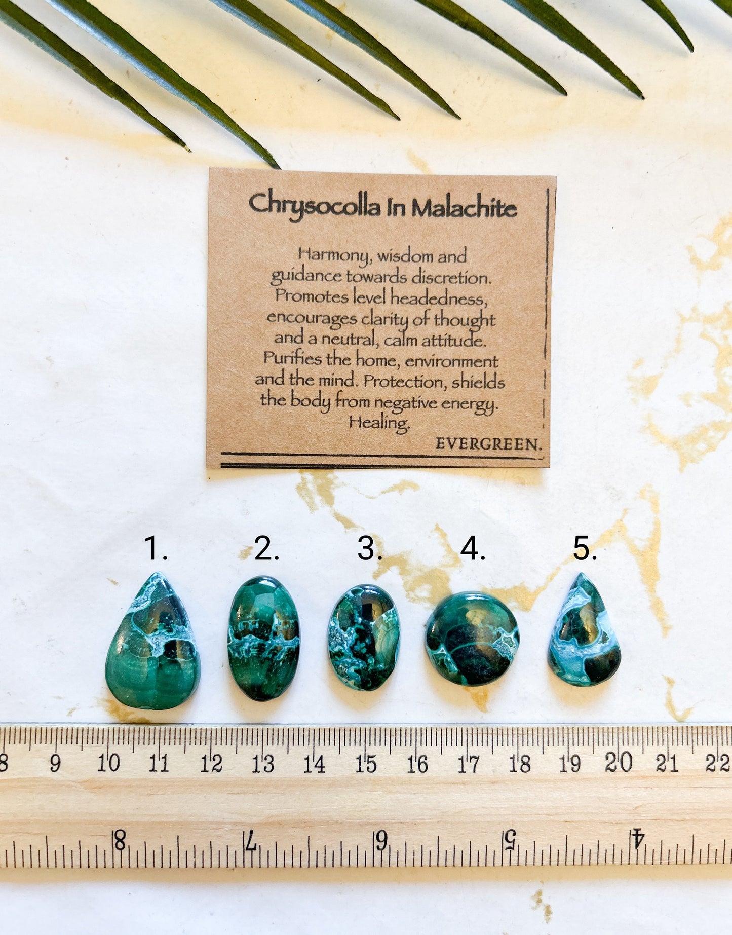 Chrysocolla In Malachite Crystal Cabochon - Harmony, Wisdom & Protection