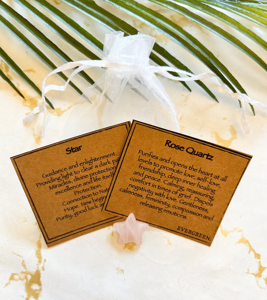 Rose Quartz Crystal Star - Love, Friendship & Inner Healing