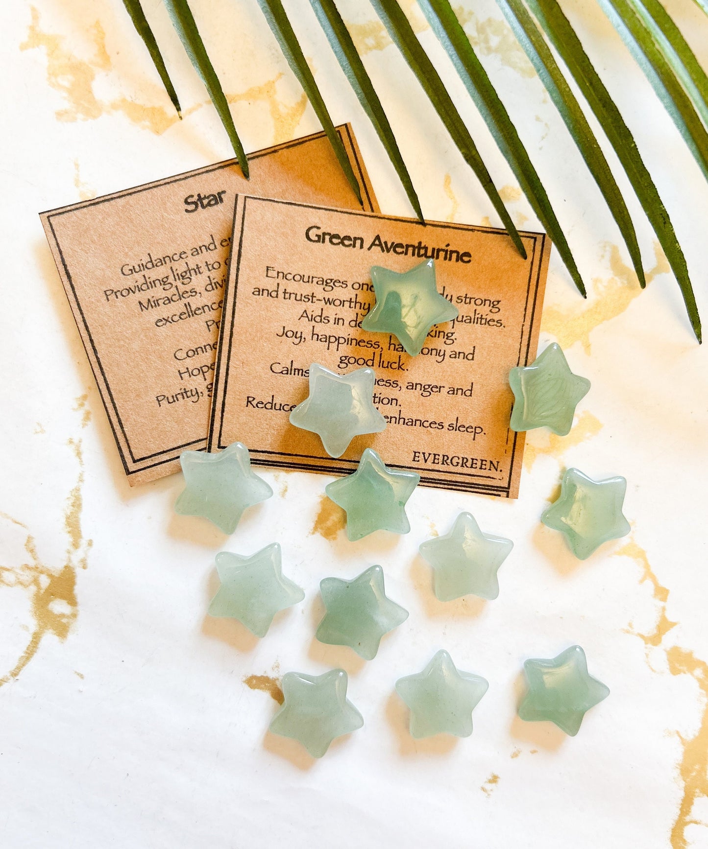 Green Aventurine Crystal Star - Joy, Harmony & Good Luck