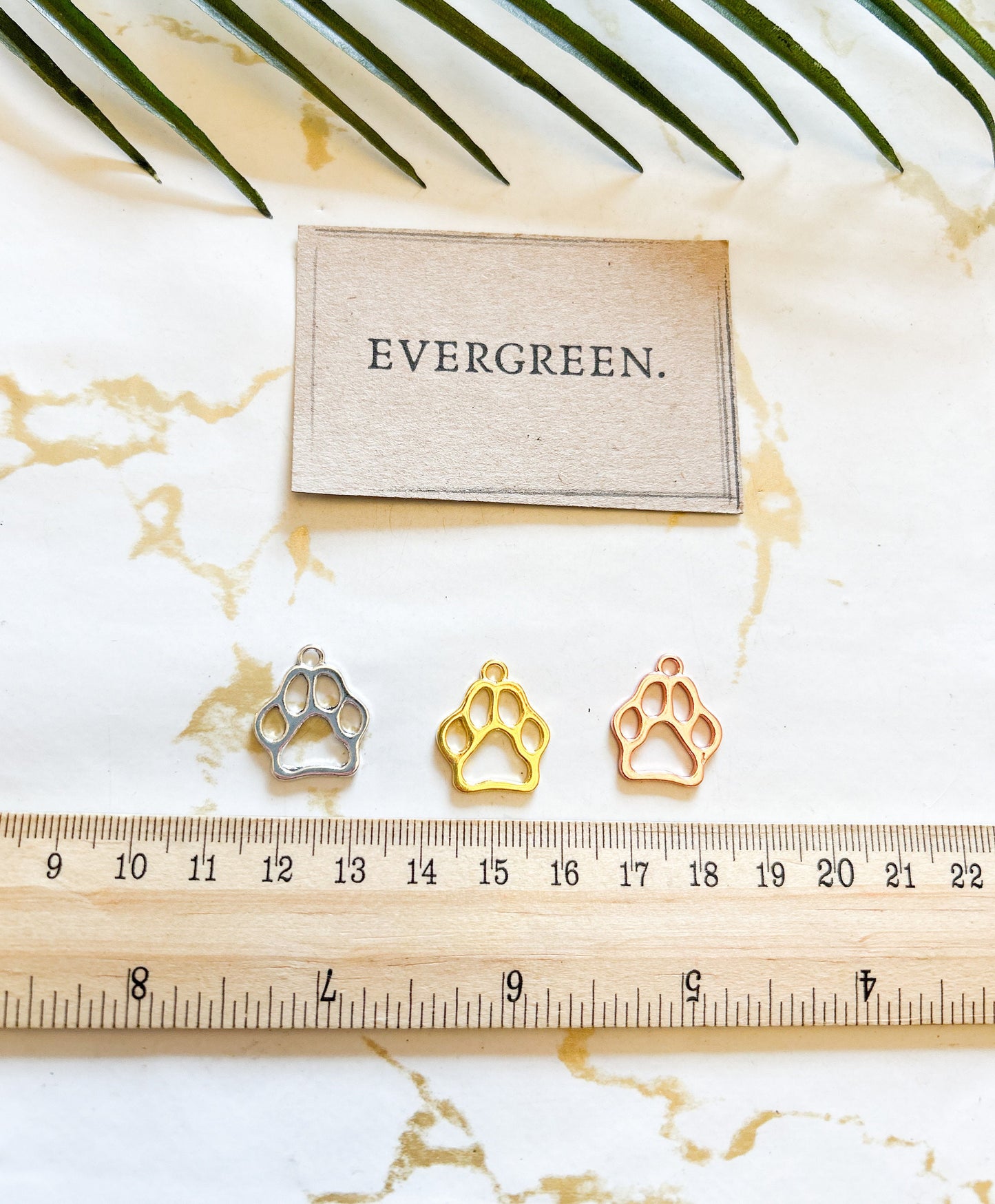Silver / Gold / Rose Paw Print Pendant / Charm - Cat, Dog, Hamster, Guinea Pig, Hamster, Pet