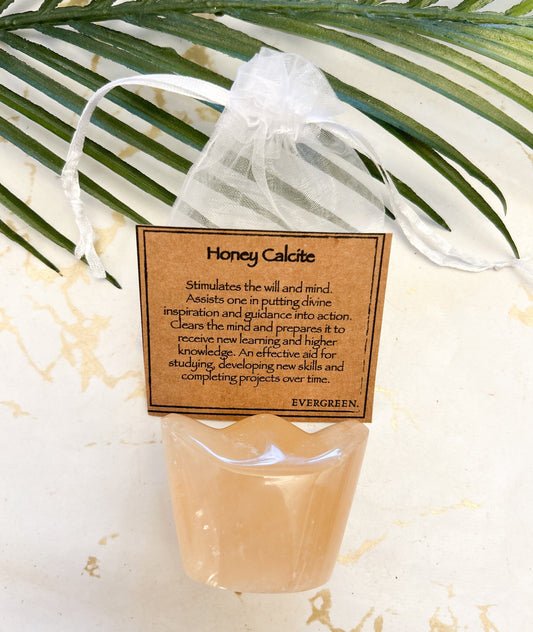 Honey Calcite Crystal Yuanbao Carving - Inspiration, Guidance & Knowledge