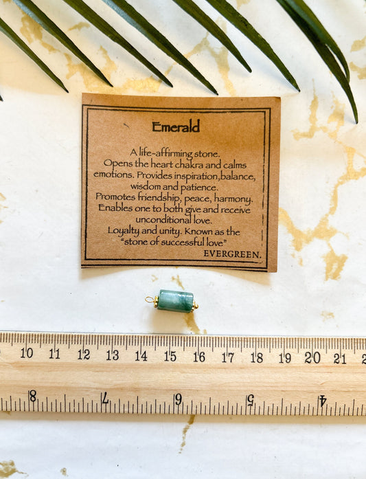 Emerald Crystal Pendant - Peace, Love & Unity