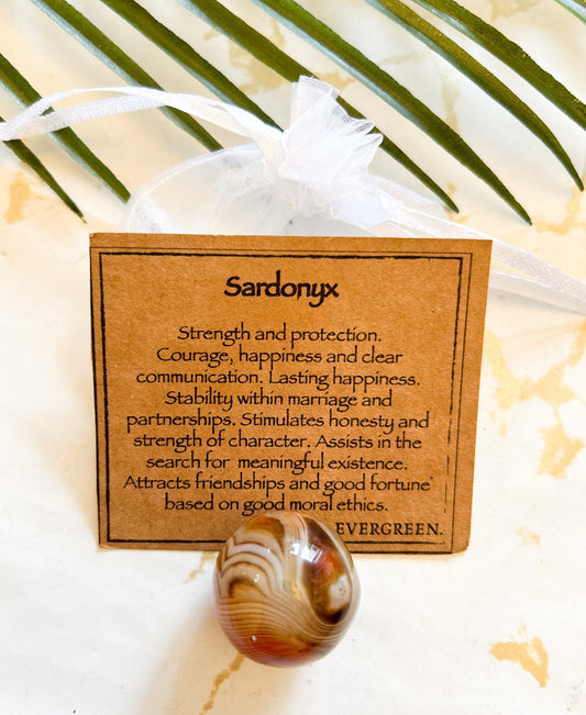 Sardonyx Crystal Sphere - Strength, Protection & Courage