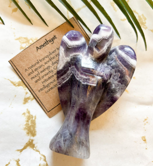 Guardian Angel Crystal Carving 100mm 150mm / - Amethyst / Quartz / Rose Quartz