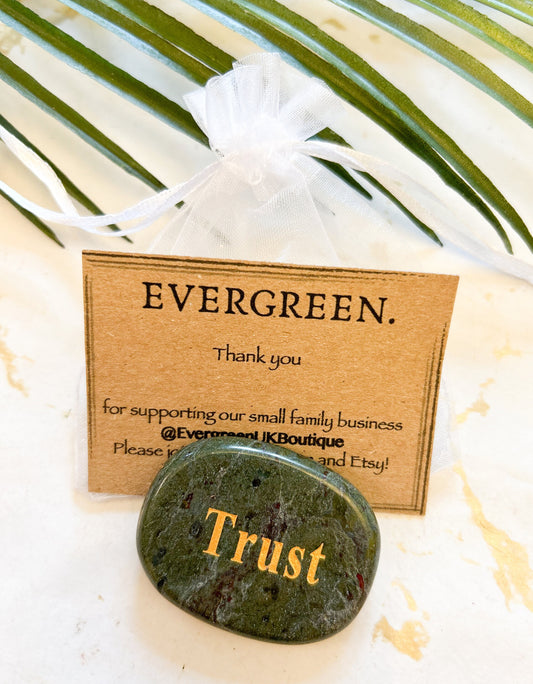 Crystal Motivational / Inspirational Word Thumb Stone / Worry Stone / Palm Stone