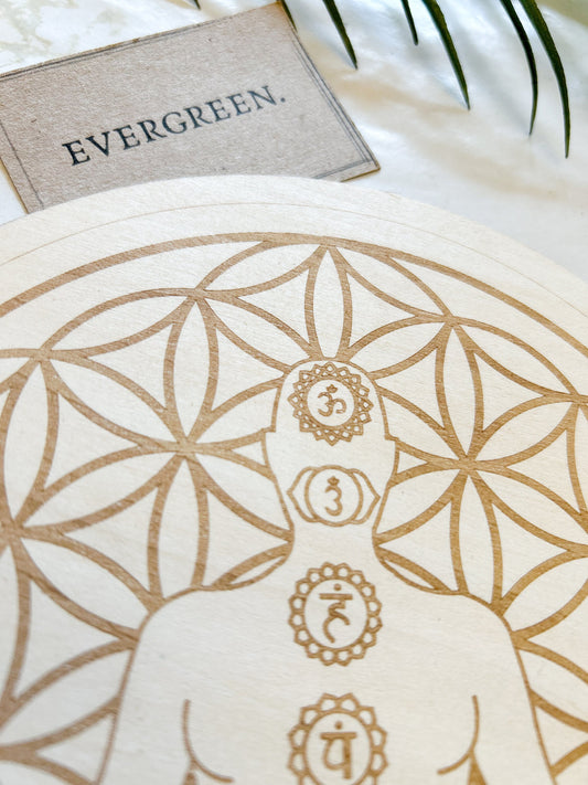 Wooden Chakra / Reiki / Healing / Meditation / Energy Protection Board 20cm