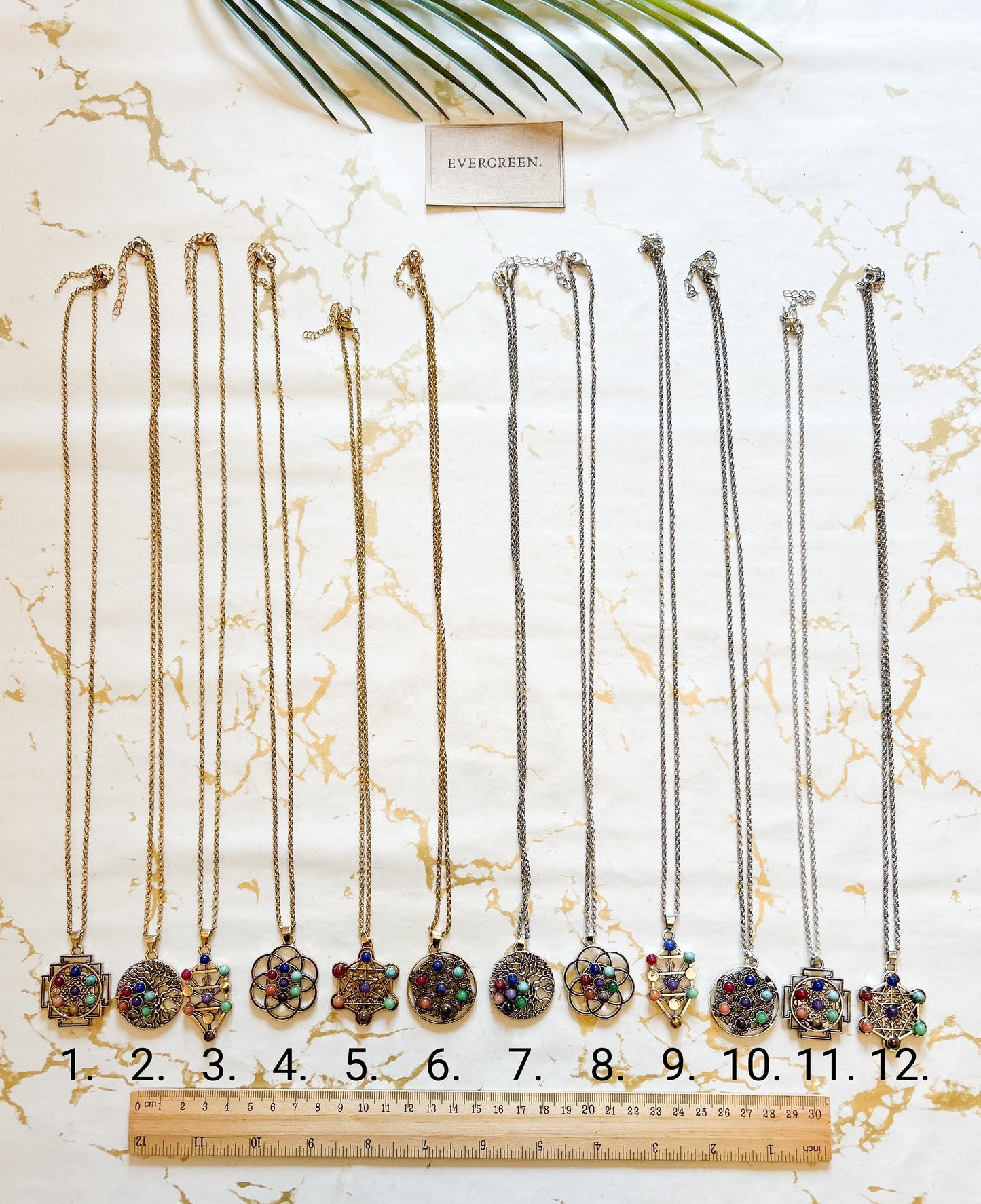 Chakras / Tree Of Life Crystal Pendant & Necklace Chain