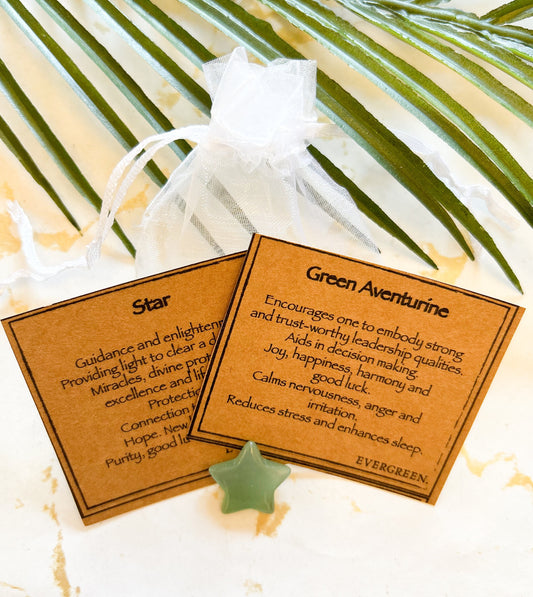 Green Aventurine Crystal Star - Joy, Harmony & Good Luck