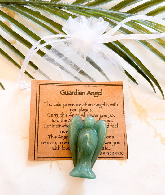 Crystal Guardian Angel Carving 40mm - Love, Protection & Reassurance