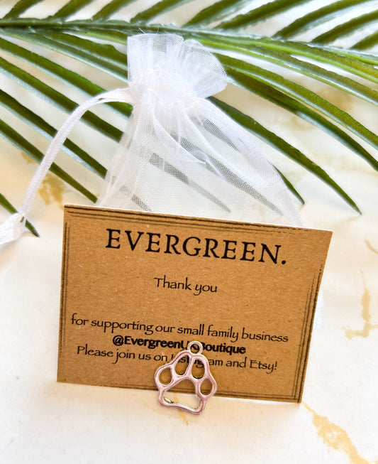 Silver / Gold / Rose Paw Print Pendant / Charm - Cat, Dog, Hamster, Guinea Pig, Hamster, Pet