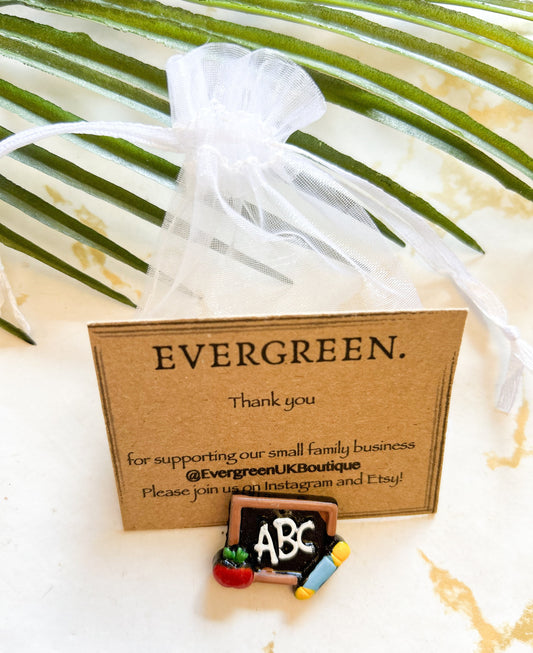 Resin Pendant / Charm ABC Blackboard / Apple / Pencil / Classroom - Teacher, Leavers, Graduation, School, Learning, Education, Student