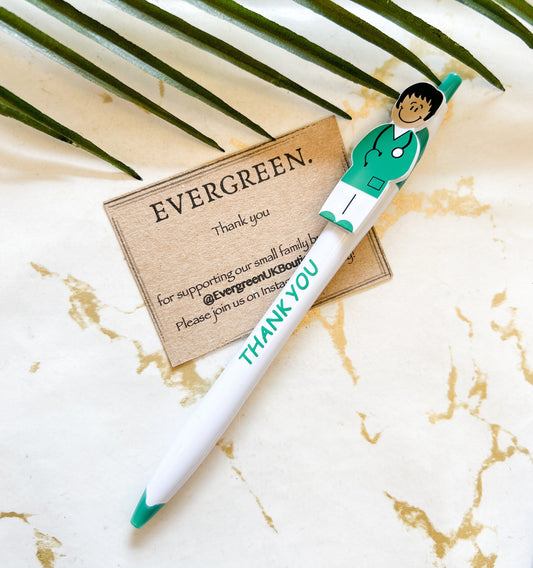 Pink / Green / Blue Thank You Black Ink Biro / Pen - Doctor / Nurse / NHS / Midwife / Hospital / Medical / Student / Teacher / Healthcare