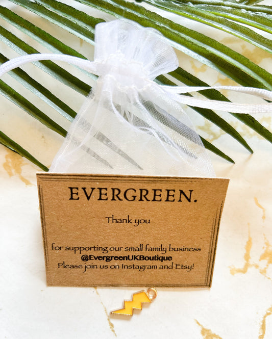 Lightening Bolt Pendant / Charm - Wide