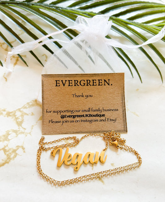 Gold / Silver / Rose Vegan Pendant Necklace & Chain