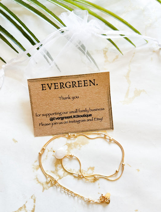 925 Sterling Silver Snake Chain & Freshwater Pearl Pendant Necklace - Gold / White Gold