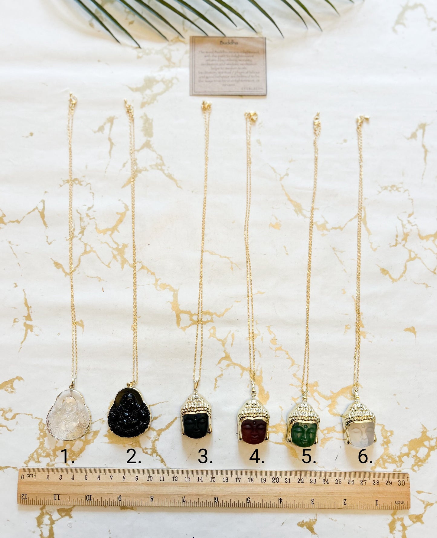 Crystal Buddha Pendant With Gold Chain - Wide Variety Available!