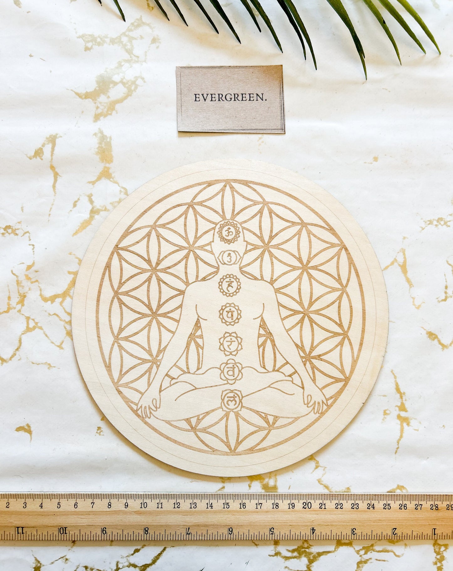 Wooden Chakra / Reiki / Healing / Meditation / Energy Protection Board 20cm
