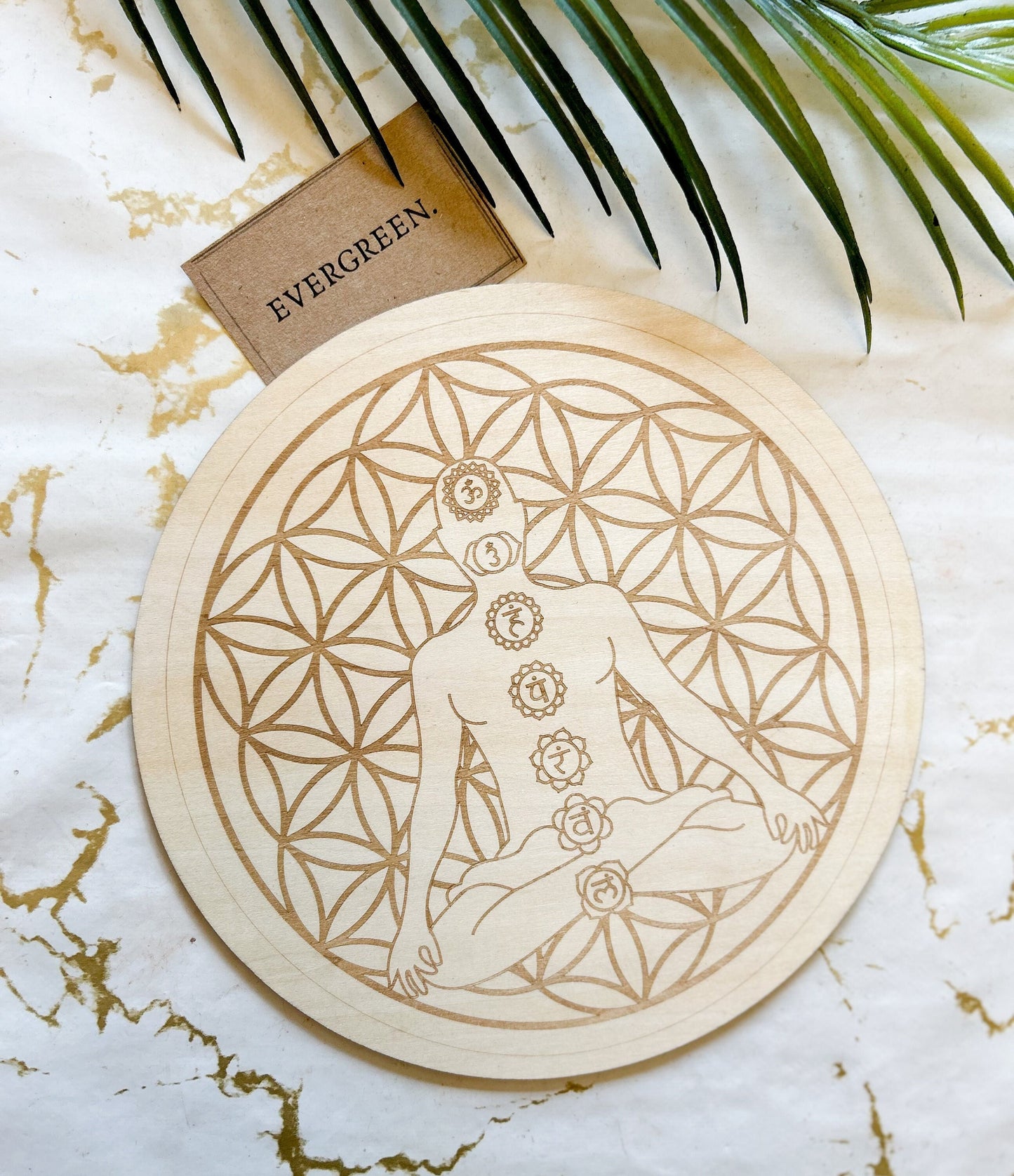 Wooden Chakra / Reiki / Healing / Meditation / Energy Protection Board 20cm