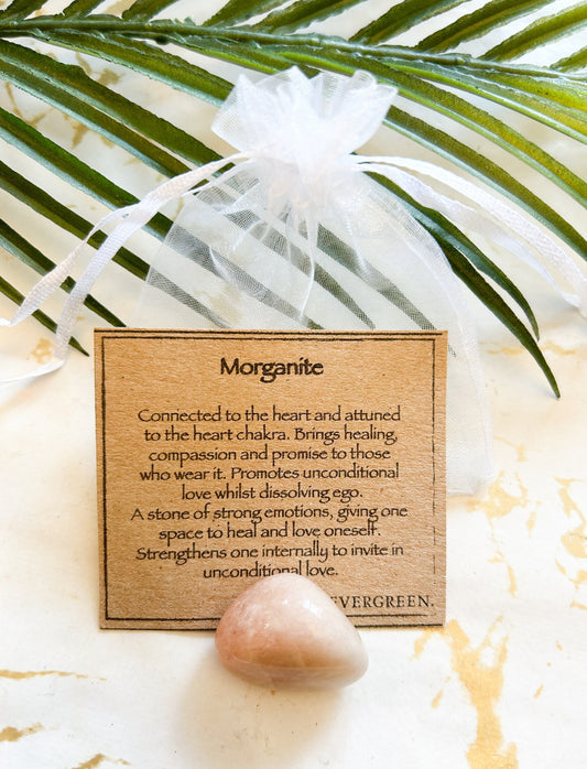 Morganite Crystal Tumbled Stone - Love, Healing & Compassion