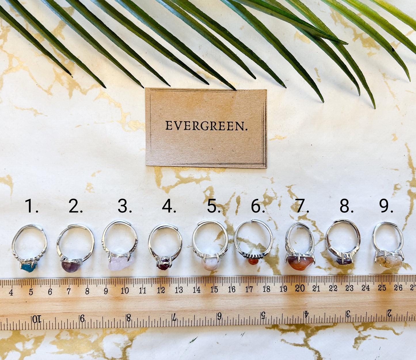 Natural Crystal Ring - Adjustable Size / Wide Variety Available!