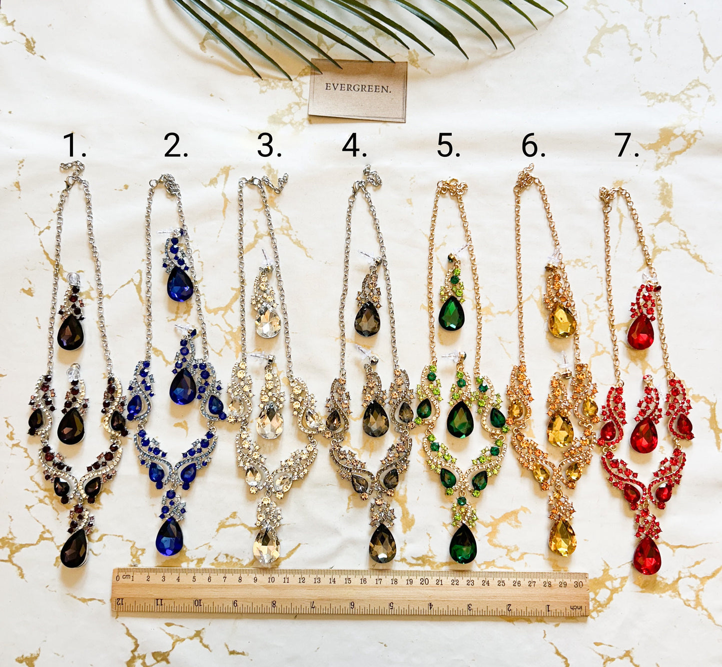 Vintage Style Droplet Necklace & Earrings Set - Wide Variety Of Colours Available!