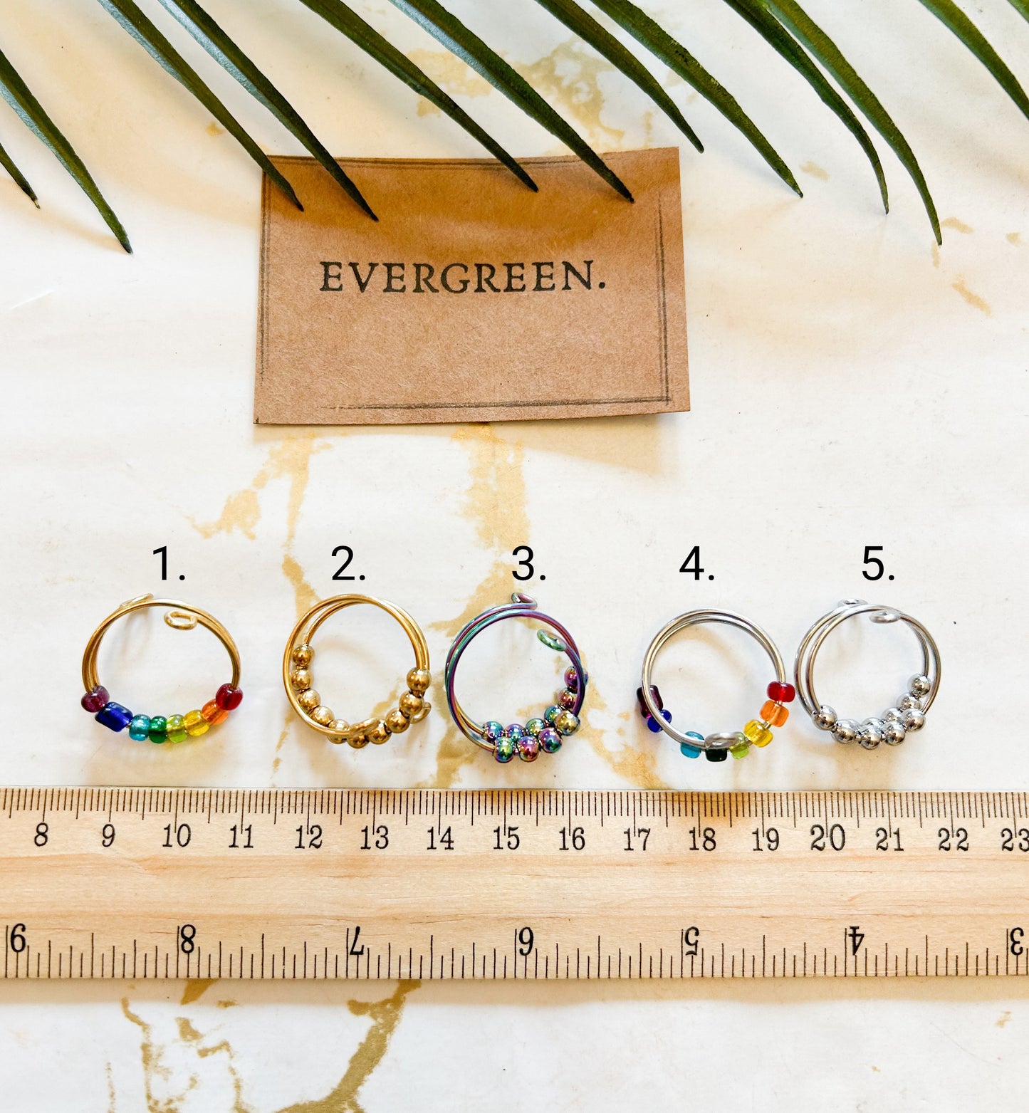 Gold / Silver / Rainbow Aura / Chakra Fidget Ring - Stress & Anxiety Relief