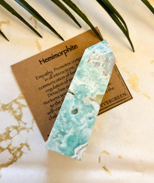 Hemimorphite Crystal Druzy Tower - Compassion, Communication & Self-Confidence