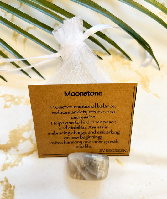 Moonstone Crystal Tumbled Stone - Balance, Inner Peace & Stability