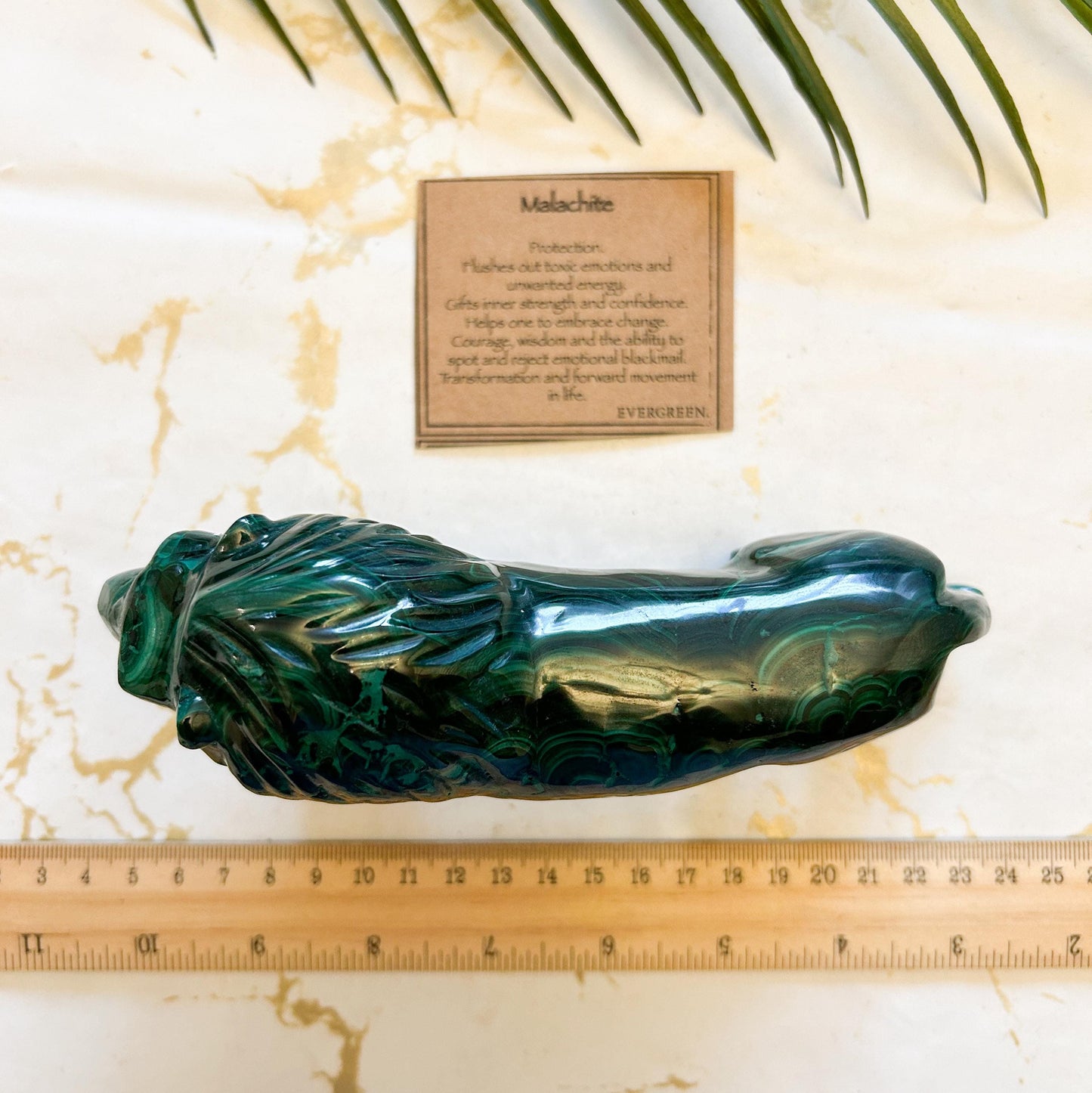 Malachite Crystal Lion Carving - Protection, Inner Strength & Confidence