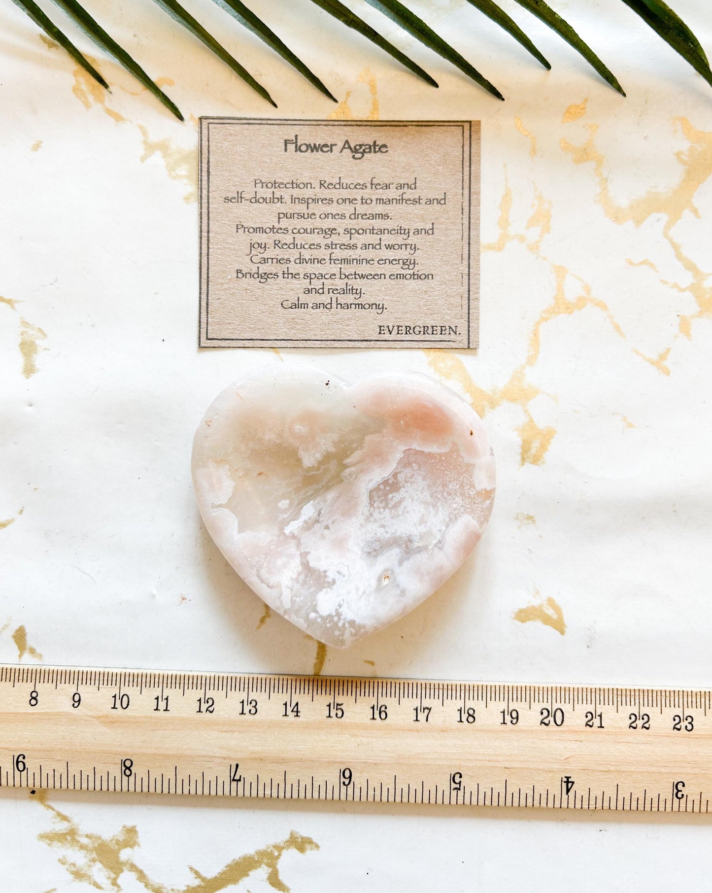 Flower Agate Crystal Heart Trinket Dish - Protection, Courage & Manifestation