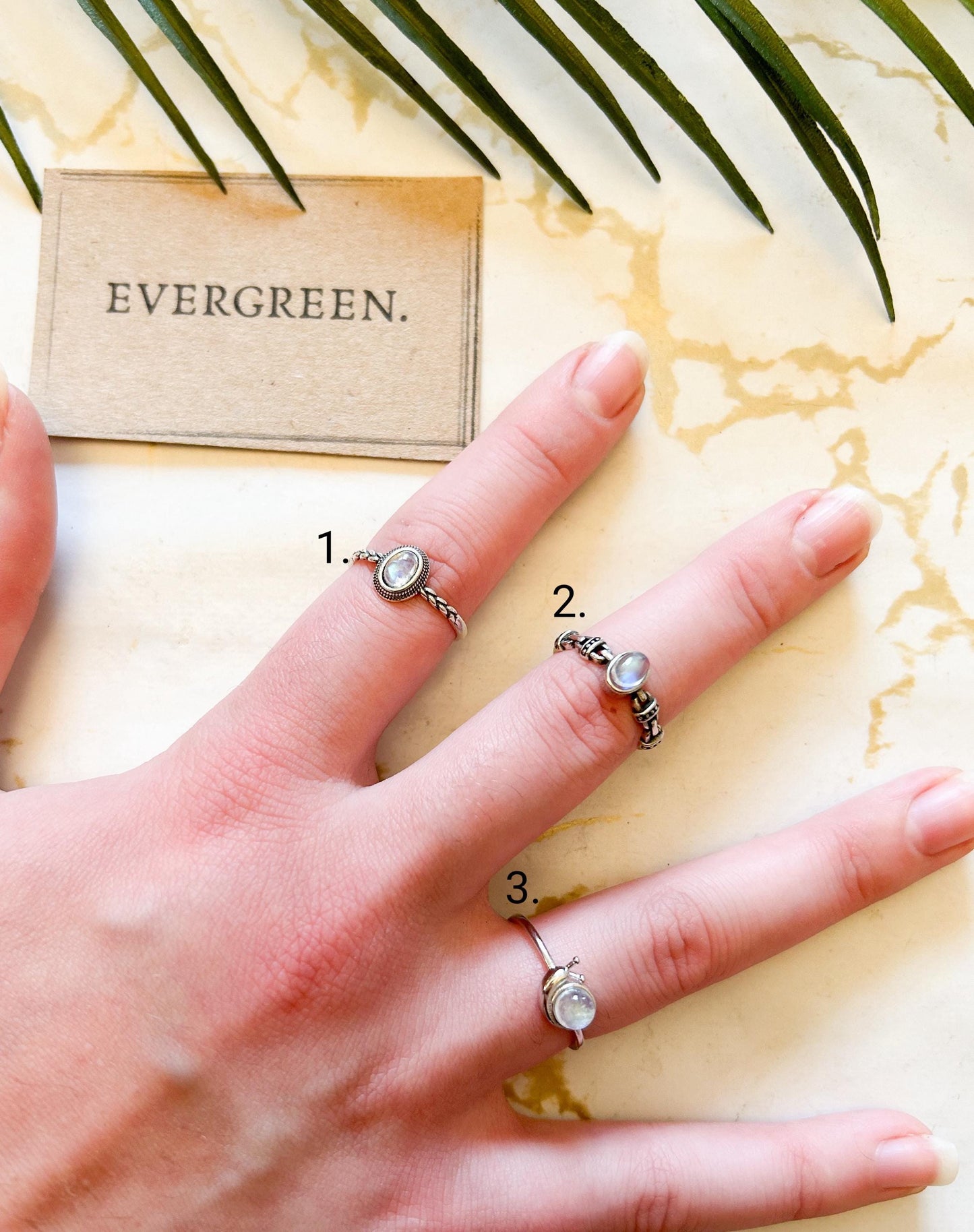 925 Sterling Silver Blue Moonstone Adjustable Crystal Ring - One Size Fits All / Wide Variety Available