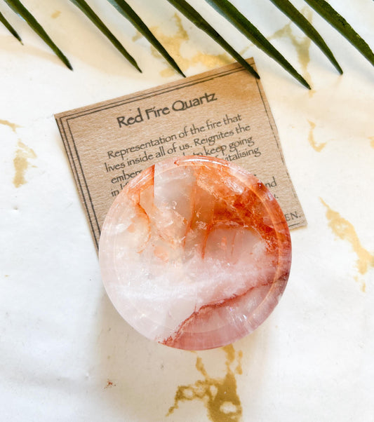 Red Fire Quartz Crystal Trinket Dish / Bowl - Protection, Energy & Balance