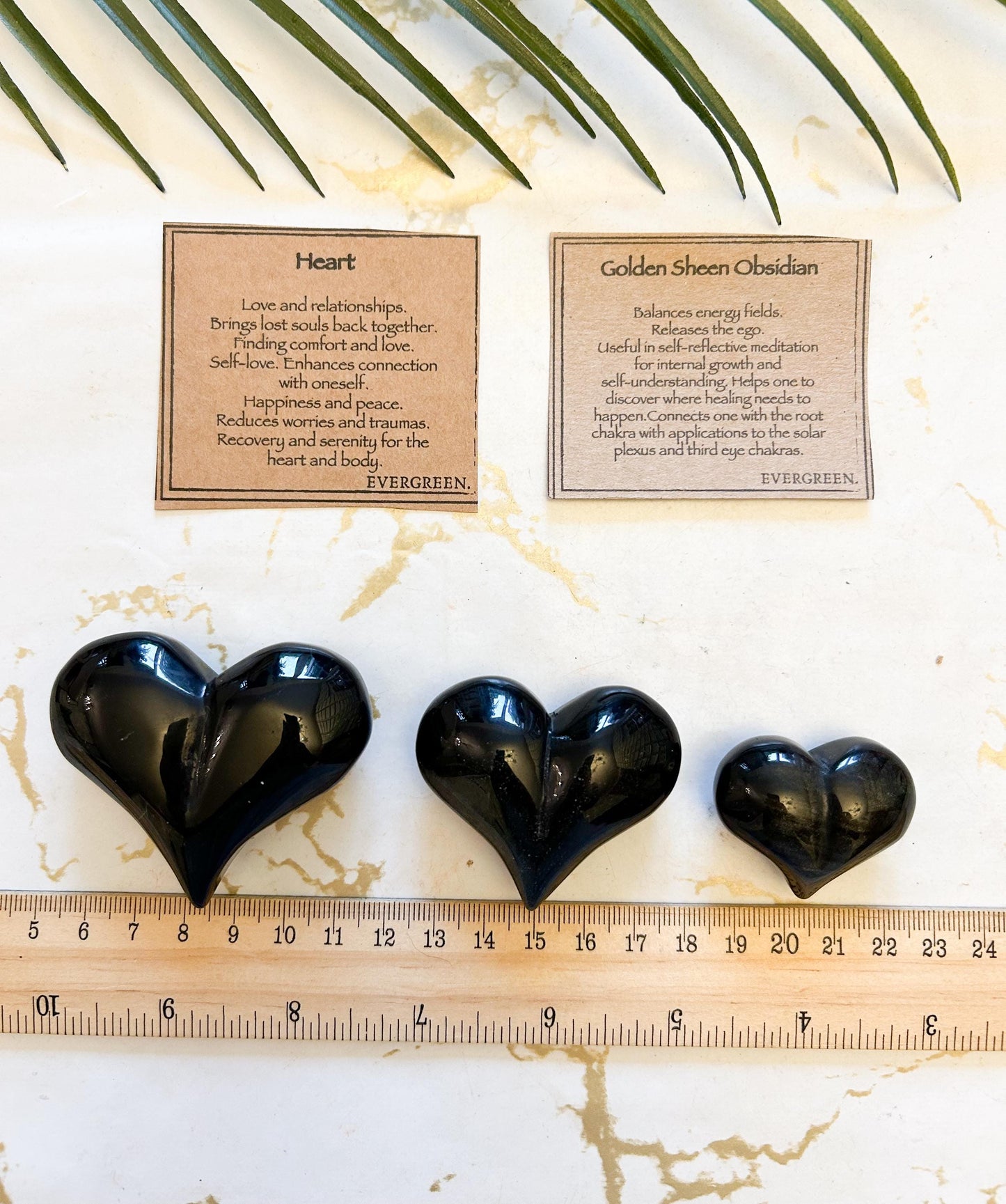 Golden Sheen Obsidian Crystal Heart - Balance, Healing & Growth