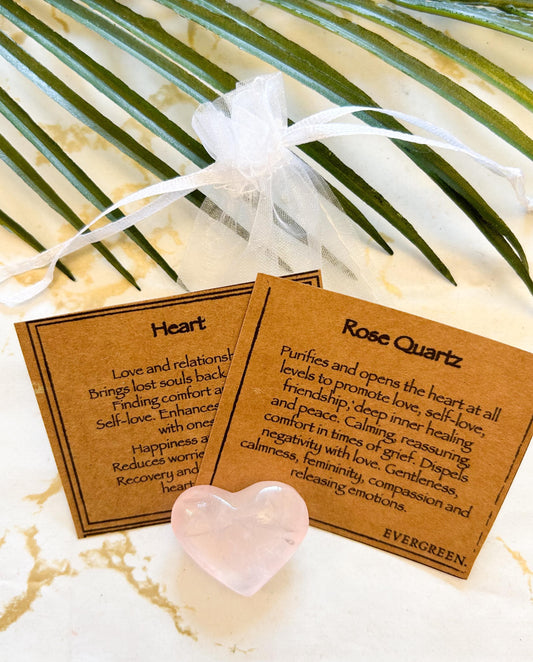 Rose Quartz Crystal Heart - Love, Healing, Friendship, Peace