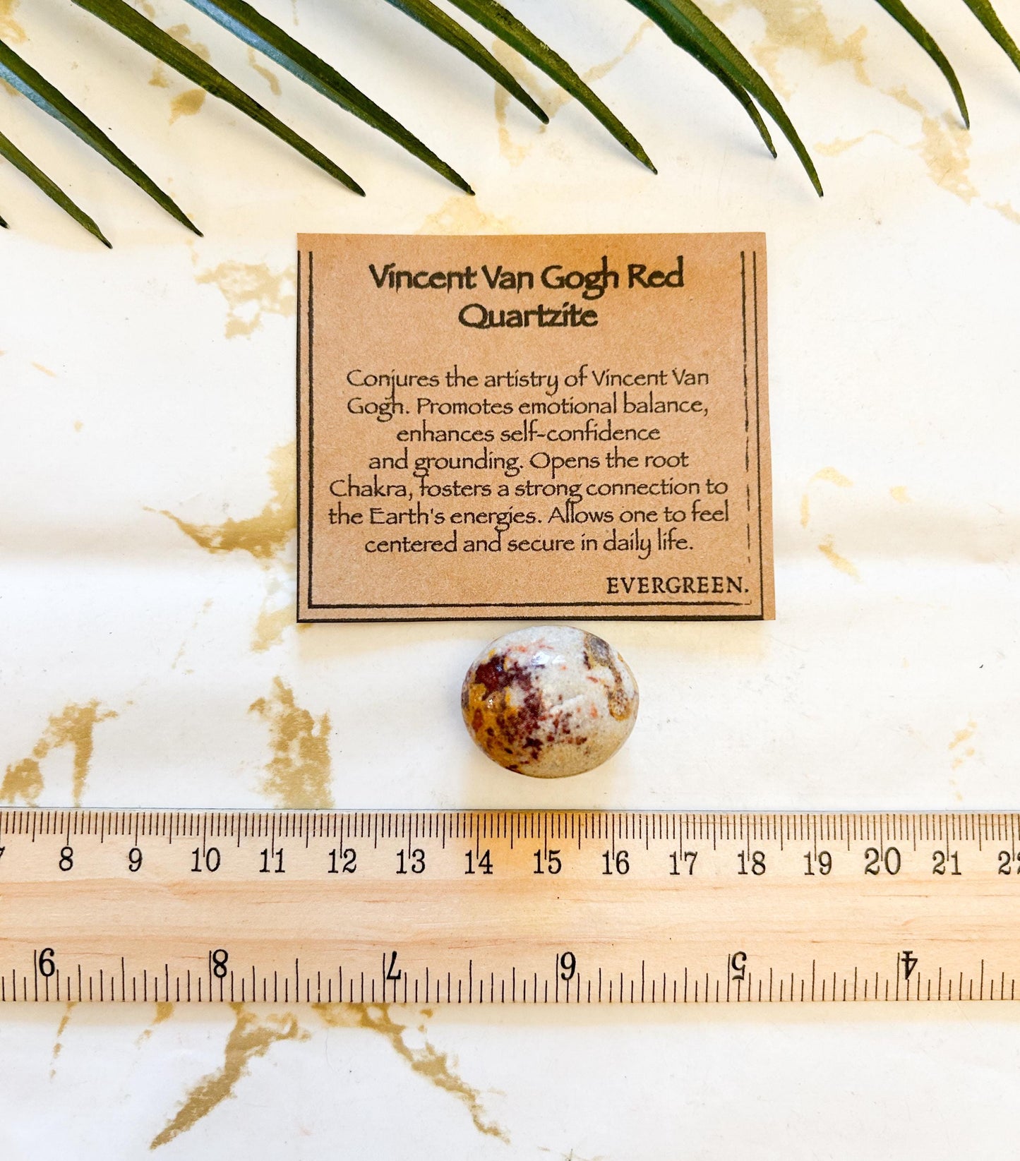 Vincent Van Gogh Red Quartzite Tumbled Stone - Balance, Self-Confidence & Grounding