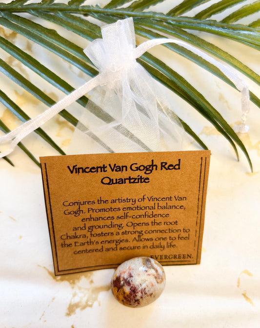 Vincent Van Gogh Red Quartzite Tumbled Stone - Balance, Self-Confidence & Grounding