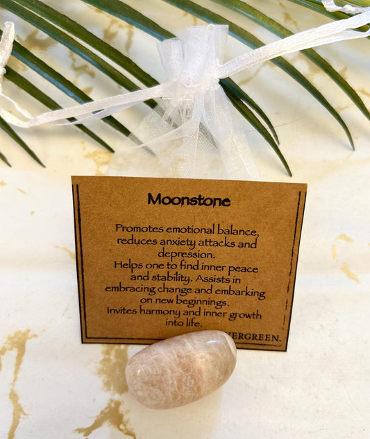 Moonstone Crystal Tumbled Stone - Balance, Peace & Stability