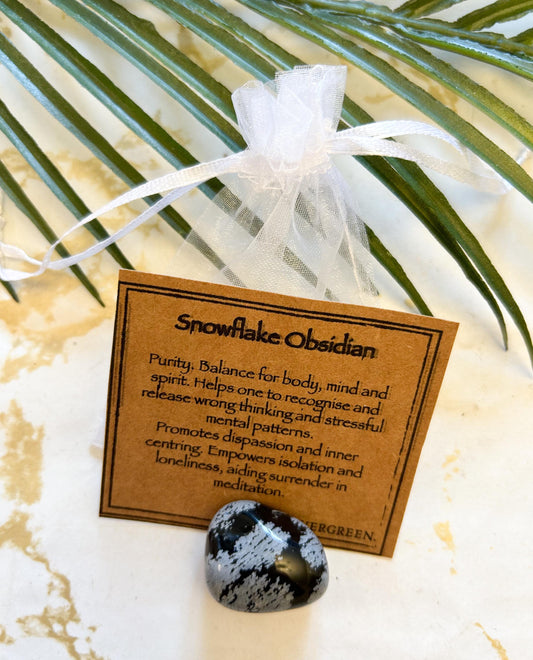 Snowflake Obsidian Crystal Tumbled Stone - Empowerment, Purity & Balance