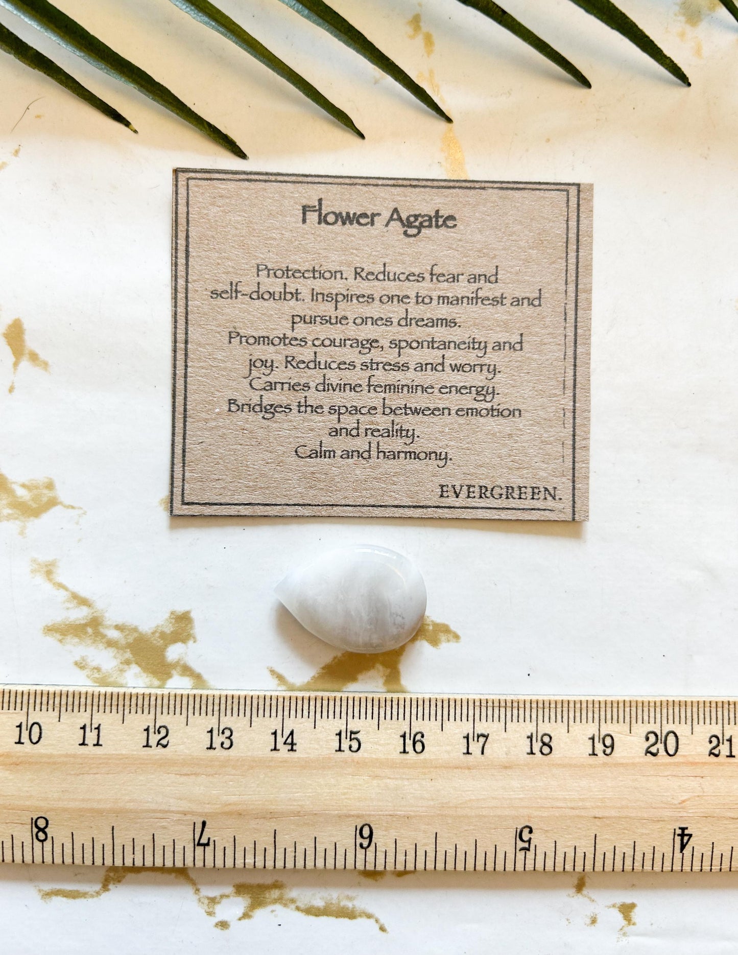 Flower Agate Crystal Droplet - Protection, Courage & Manifestation