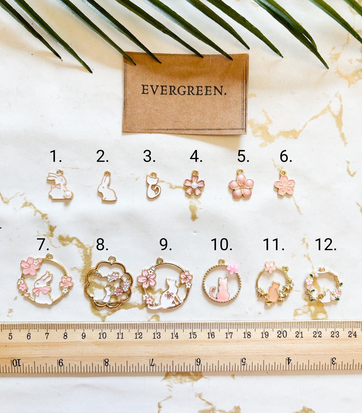 Floral cat / Rabbit Enamel Pendant / Charm - Variety Of Chains Available!