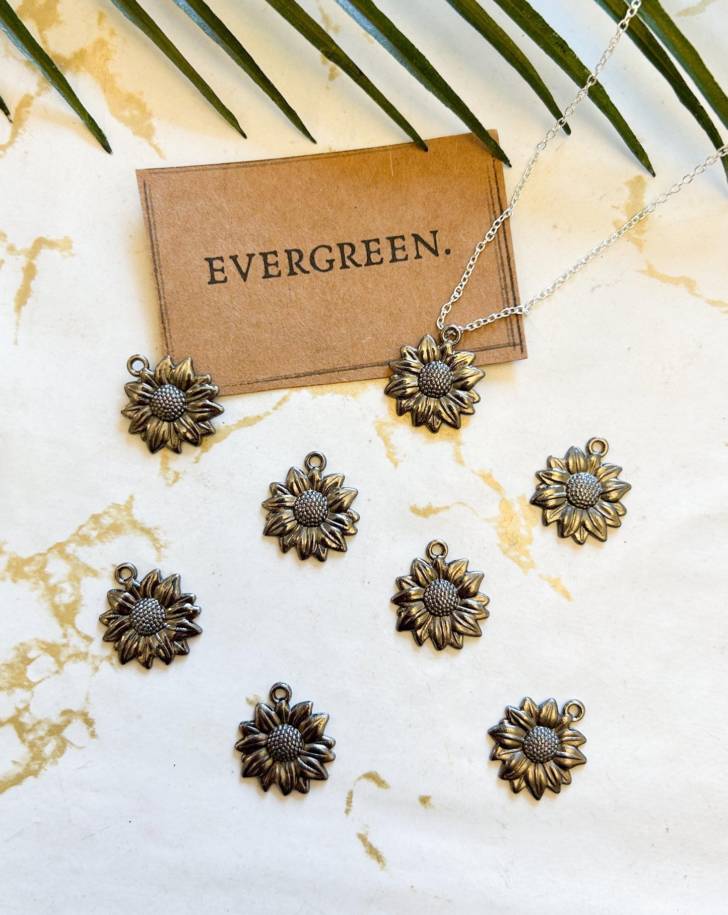 Sunflower / Flower / Floral Pendant / Charm - Variety Of Chains Available!