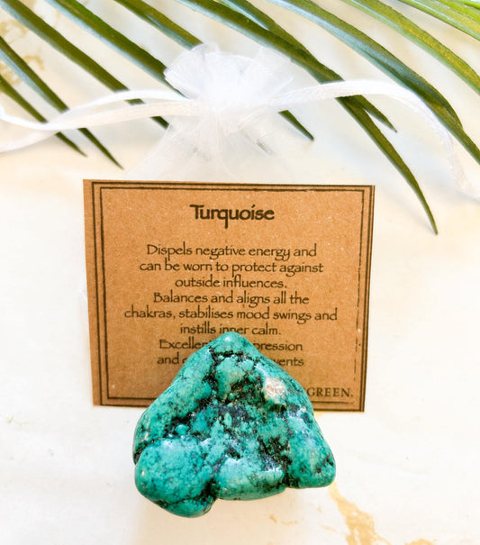Turquoise Crystal Tumbled Stone - Protection, Stability & Calm